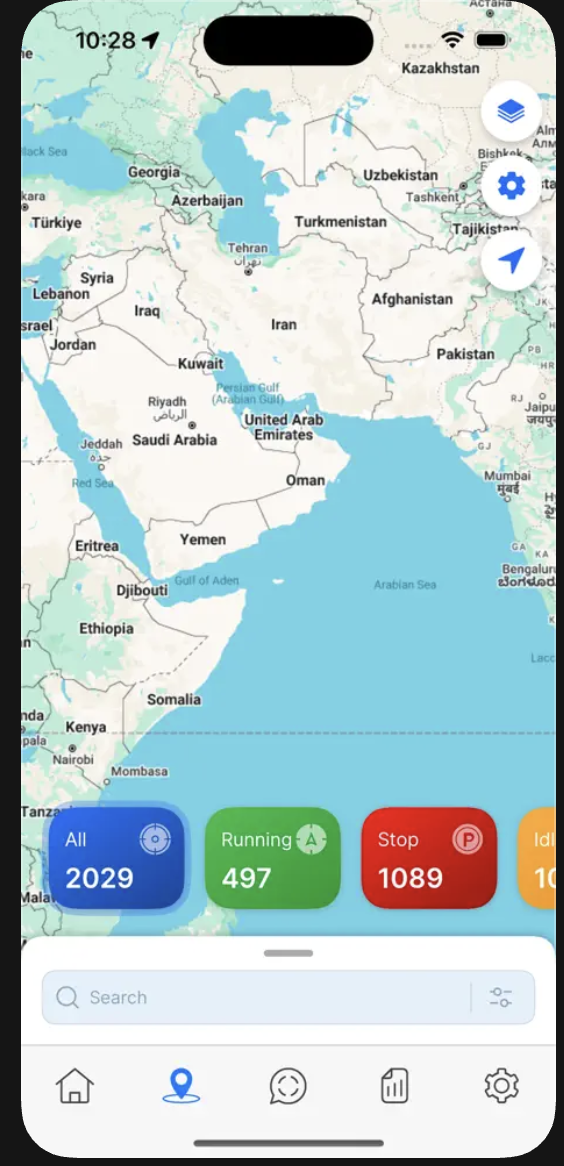 Vehicle tracking map